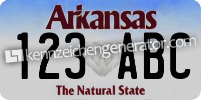 Kennzeichen Arkansas USA